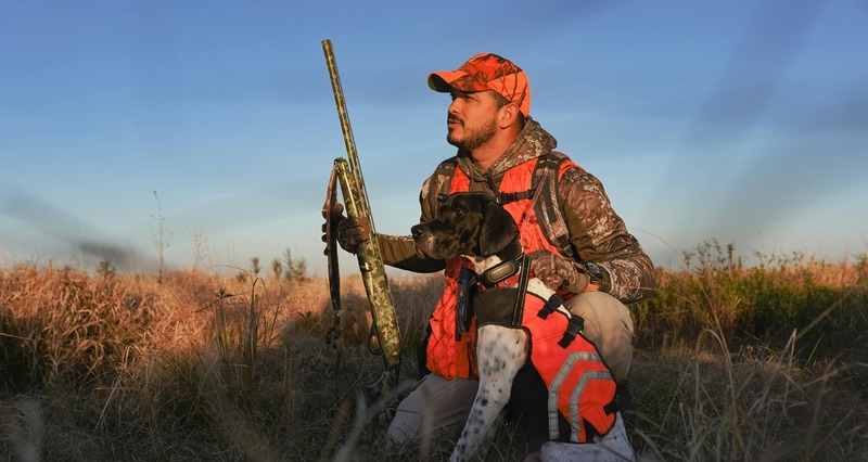 chien de chasse avec son maitre