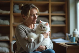 Eleveuse de Sacred Birman dans une chatterie chaleureuse