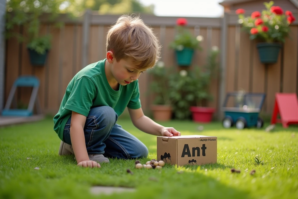 Garçon curieux examine un kit d