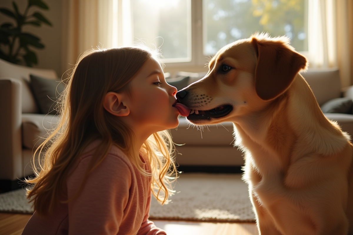 chiens léchage